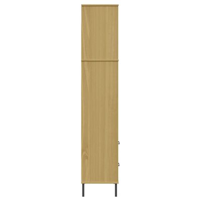 vidaXL Botník s 2 zásuvkami hnedý 60x35x180 cm masívne drevo OSLO