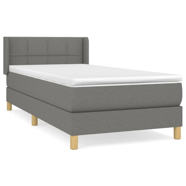 vidaXL Boxspring posteľ s matracom tmavosiv&aacute; 100x200 cm l&aacute;tka