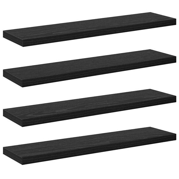 vidaXL Polica na knihy 4 pcs Čierna 40 x 10 x 1,5 cm Kompozitn&eacute; drevo