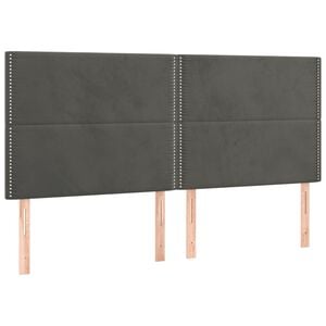 vidaXL Čelo postele tmavosiv&eacute; 200x5x118/128 cm zamatov&eacute;