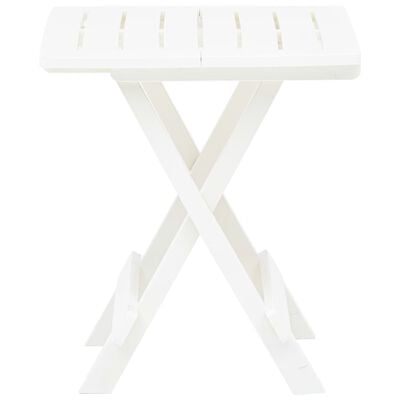 vidaXL Skladací záhradný stôl biely 45x43x50 cm plastový
