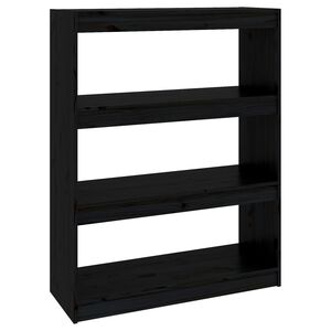 vidaXL Knižnica/deliaca stena čierna 80x30x103,5 cm mas&iacute;vna borovica