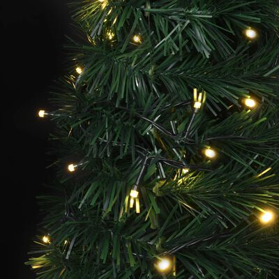 vidaXL Rozkladací osvetlený umelý vianočný stromček, zelený 180 cm