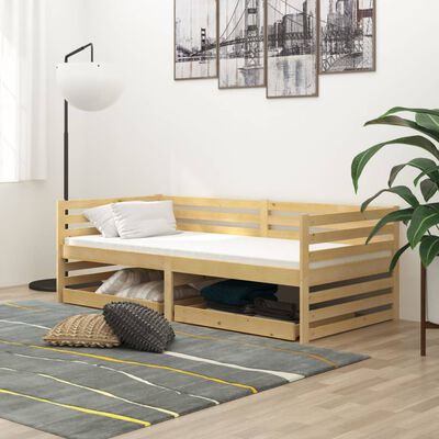 vidaXL Denná posteľ so zásuvkami 90x200 cm, borovicový masív
