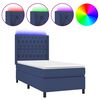 vidaXL Posteľ boxsping s matracom a LED modr&aacute; 90x200 cm l&aacute;tka