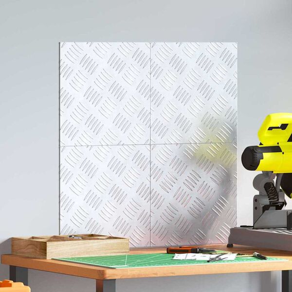 vidaXL Schodov&yacute; ro&scaron;t &Scaron;tvorcov&yacute; 4 pcs Strieborn&aacute; 30 x 30 cm Hlin&iacute;k