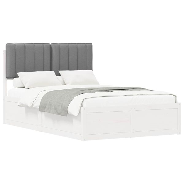 vidaXL R&aacute;m postele s čal&uacute;nen&yacute;m čelom Svetlosiv&aacute; 120 x 200 cm