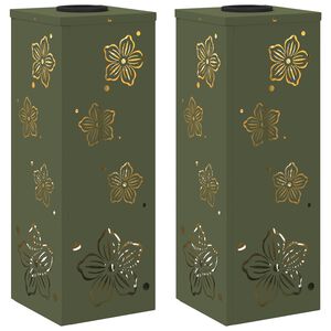 vidaXL Sol&aacute;rne LED svetlo na chodn&iacute;k 2 pcs Olivov&aacute; zelen&aacute;