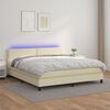 vidaXL Boxspring posteľ s matracom a LED kr&eacute;mov&aacute; 160x200 cm umel&aacute; koža