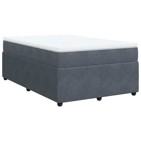 vidaXL Posteľn&yacute; r&aacute;m boxspring s matracom tmavosiv&yacute; 90x190 cm zamat