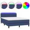 vidaXL Posteľ boxsping s matracom a LED modr&aacute; 140x190 cm l&aacute;tka
