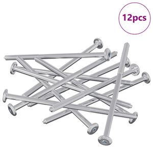vidaXL Skrutka 12 pcs Strieborn&aacute; M6 x 120 mm Oceľ