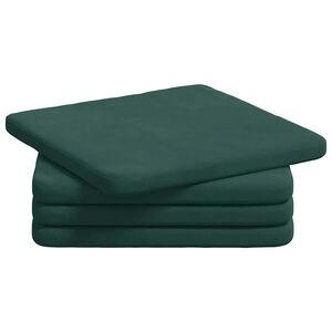 vidaXL Vank&uacute;&scaron;e na sedenie 4 ks Zamat Tmavozelen&aacute; 40 x 40 x 3 cm