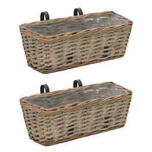 vidaXL Balk&oacute;nov&eacute; kvetin&aacute;če 2 ks 40 cm pr&uacute;ten&eacute; s PE vyložen&iacute;m