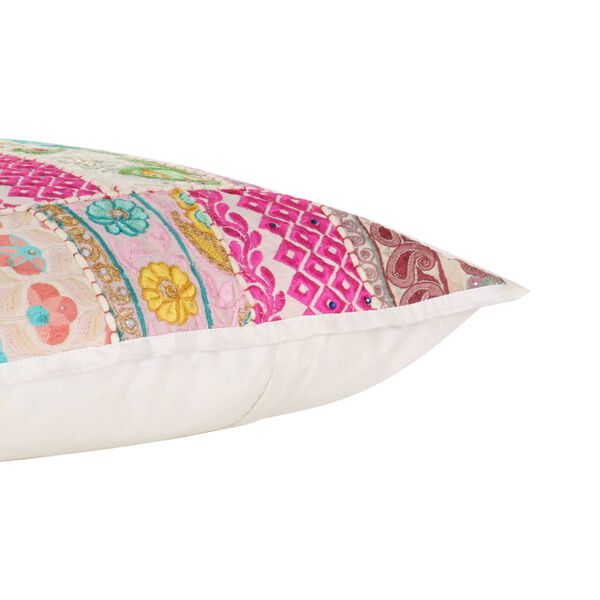 vidaXL Vank&uacute;&scaron;e patchwork 2 ks ručne vyroben&eacute; 45x45 cm červeno-b&eacute;žov&eacute;