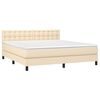 vidaXL Posteľn&yacute; r&aacute;m boxspring s matracom kr&eacute;mov&yacute; 160x200 cm l&aacute;tka