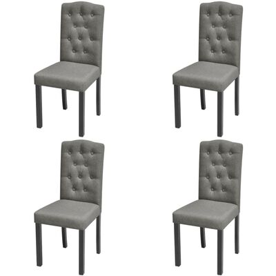 vidaXL Jedálenské stoličky 4 ks sivé látkové