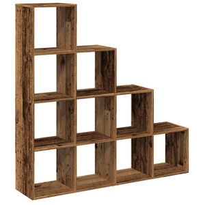 vidaXL Knižnica 4-posch. star&eacute; drevo 131,5x29x131,5 cm kompozit. drevo