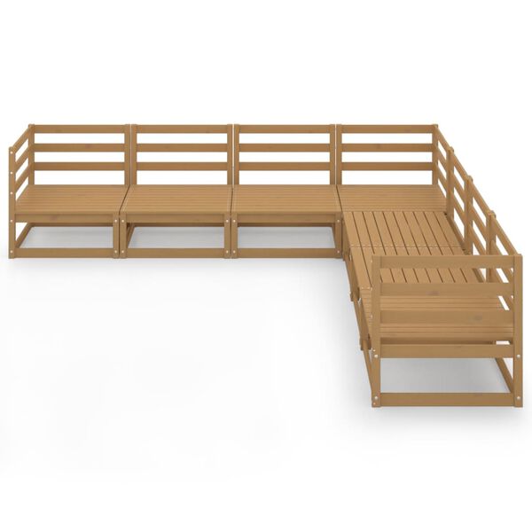 vidaXL 7-dielna z&aacute;hradn&aacute; sedacia s&uacute;prava medovohned&aacute; borovicov&yacute; mas&iacute;v