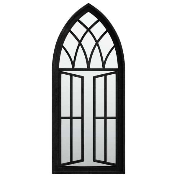 vidaXL Z&aacute;hradn&eacute; zrkadlo čierne 70x30 cm exteri&eacute;rov&eacute; železo