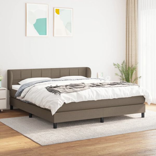 vidaXL Posteľn&yacute; r&aacute;m boxspring s matracom sivohned 160x200 cm l&aacute;tka
