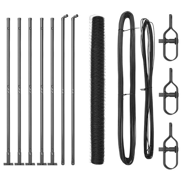 vidaXL Stĺp na plot. Siv&aacute; 10 x 1,4 m (36 mm pletivo) Ocel a PVC