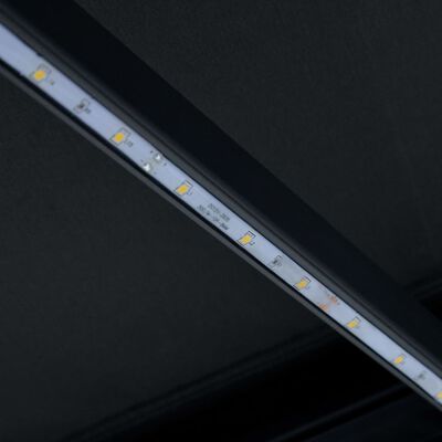 vidaXL Ručne zaťahovacia markíza s LED antracitová 350x250 cm