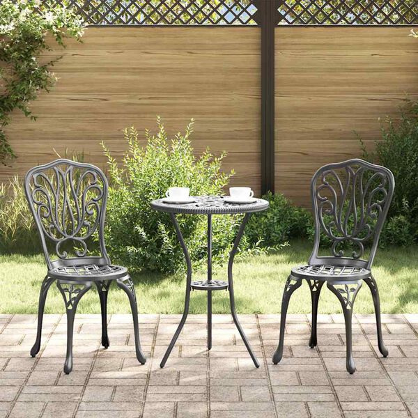 vidaXL Z&aacute;hradn&yacute; bistro set 3 pcs Čierna Hlin&iacute;k