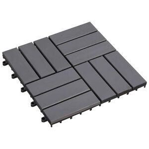 vidaXL Dlažba na terasu 30 ks Siv&aacute; 30 x 30 cm Ak&aacute;ciov&eacute; tvrd&eacute; drevo