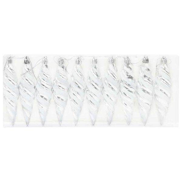 vidaXL Vianočná špirálová guľa 40 pcs Strieborná