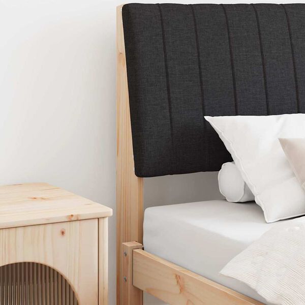 vidaXL Čal&uacute;nen&eacute; čelo postele Čierna 100 cm Mas&iacute;vne borovicov&eacute; drevo