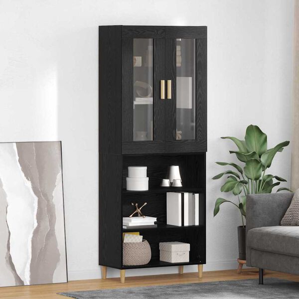 vidaXL Highboard Čierny dub 69,5 x 34 x 180 cm