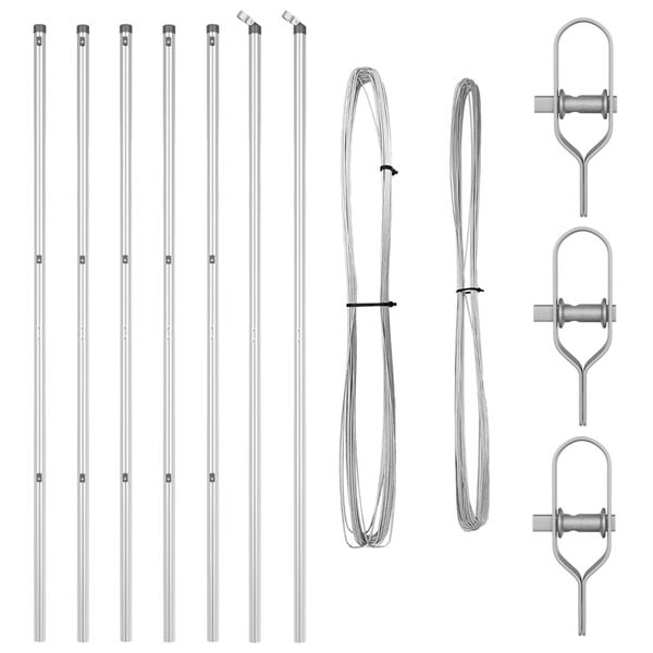 vidaXL Plotové stĺpy 7 pcs Strieborná Ø32mm 200 cm Pozinkovaná oceľ