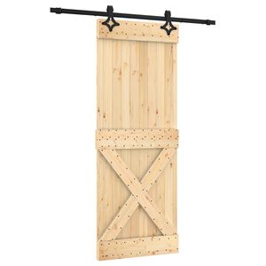 vidaXL Posuvn&eacute; dvere 80 x 210 cm Mas&iacute;vne borovicov&eacute; drevo (neupraven&eacute;)