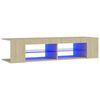 vidaXL TV skrinka s LED svetlami dub sonoma 135x39x30 cm