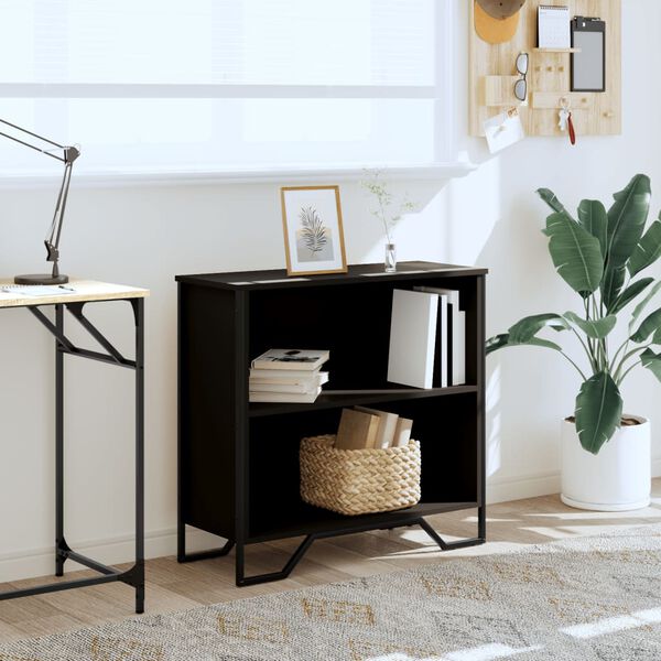 vidaXL Knižnica čierna 80x31x74,5 cm kompozitné drevo