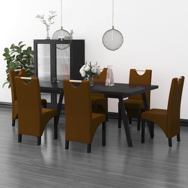 vidaXL Jed&aacute;lensk&eacute; stoličky 6 ks hned&eacute; umel&aacute; koža