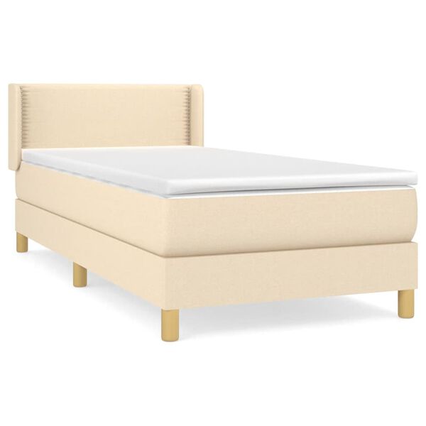 vidaXL Boxspring posteľ s matracom kr&eacute;mov&aacute; 100x200 cm l&aacute;tka