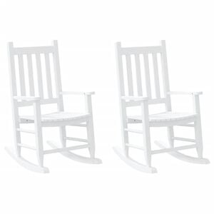 vidaXL Hojdacie kreslo pre deti 2 ks biele topoľov&yacute; mas&iacute;v