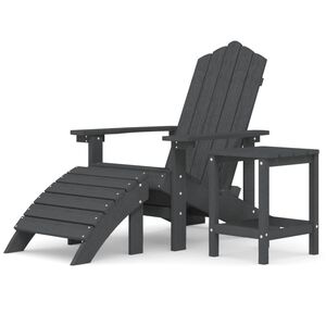 vidaXL Z&aacute;hradn&aacute; stolička Adirondack s podnožkou stol&iacute;kom HDPE antracit