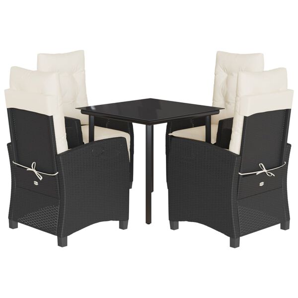 vidaXL 5-dielna z&aacute;hradn&aacute; jed&aacute;lensk&aacute; s&uacute;prava a vank&uacute;&scaron;e čierna polyratan