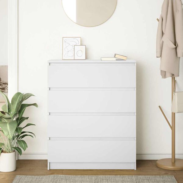 vidaXL Komoda biela 80x35x99 cm spracovan&eacute; drevo