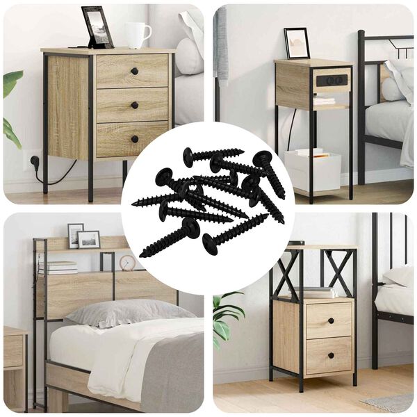 vidaXL Samorezn&yacute; skrutkov&yacute; klinc 9000 pcs Čierna Oceľ