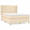vidaXL Boxspring posteľ s matracom kr&eacute;mov&yacute; 140x190 cm l&aacute;tka