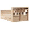 vidaXL Posteľ s knižnicou bez matraca 150x200 cm borovicový masív