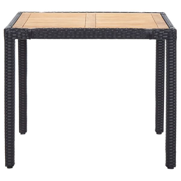 vidaXL 5-dielna vonkajšia jedálenská súprava+podložky,polyratan,čierna