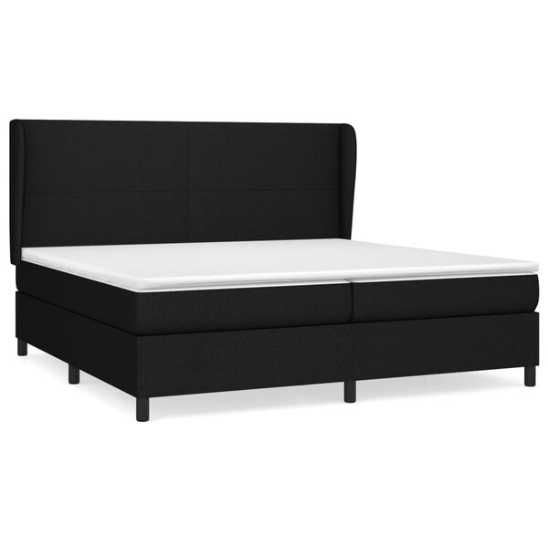 vidaXL Boxspring posteľ s matracom čierna 200x200 cm l&aacute;tka