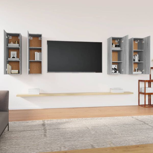 vidaXL TV skrinky 4 ks siv&eacute; sonoma 30,5x30x90 cm spracovan&eacute; drevo