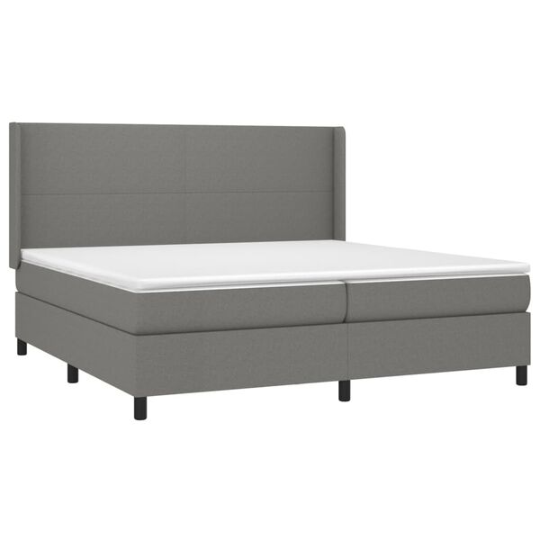 vidaXL Boxspring posteľ s matracom tmavosiv&aacute; 200x200 cm l&aacute;tka