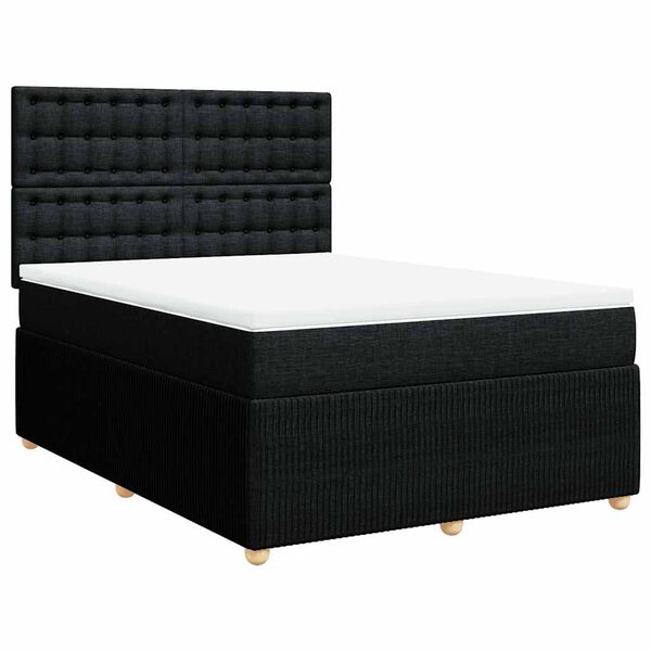 vidaXL Posteľn&yacute; r&aacute;m boxspring s matracom čierny 140x200 cm l&aacute;tka
